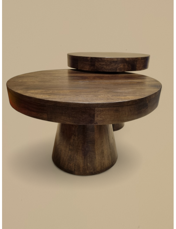 MIELZ-Salontafel-set van 2-walnoot